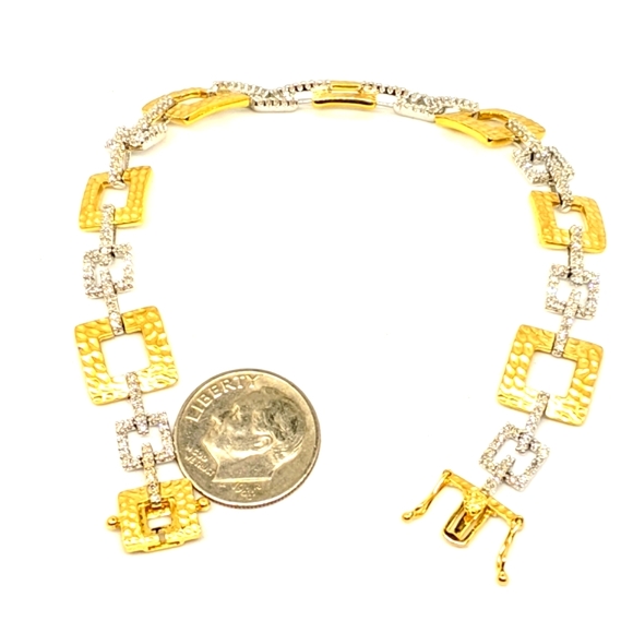 Two tone diamond bracelet - Picture 2 of 3